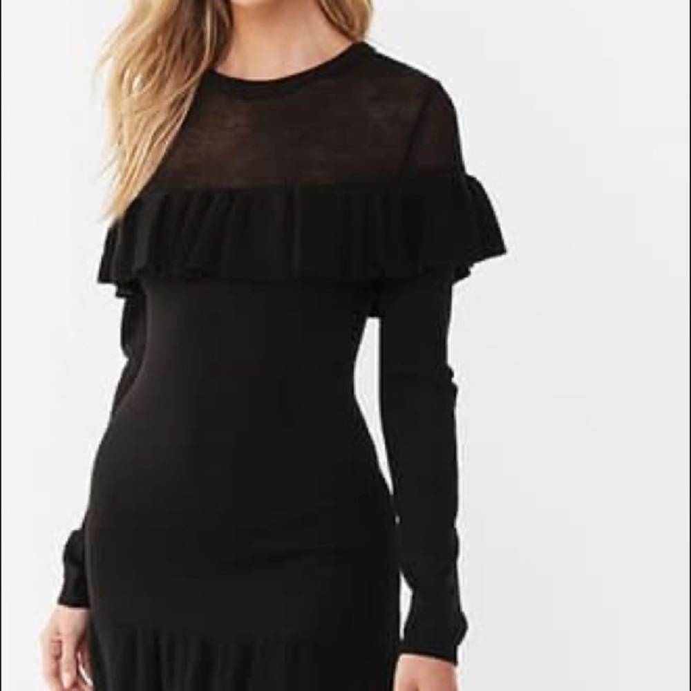 Ruffled Flounce Sweater Dress